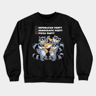 Raccoon Pizza Party Crewneck Sweatshirt